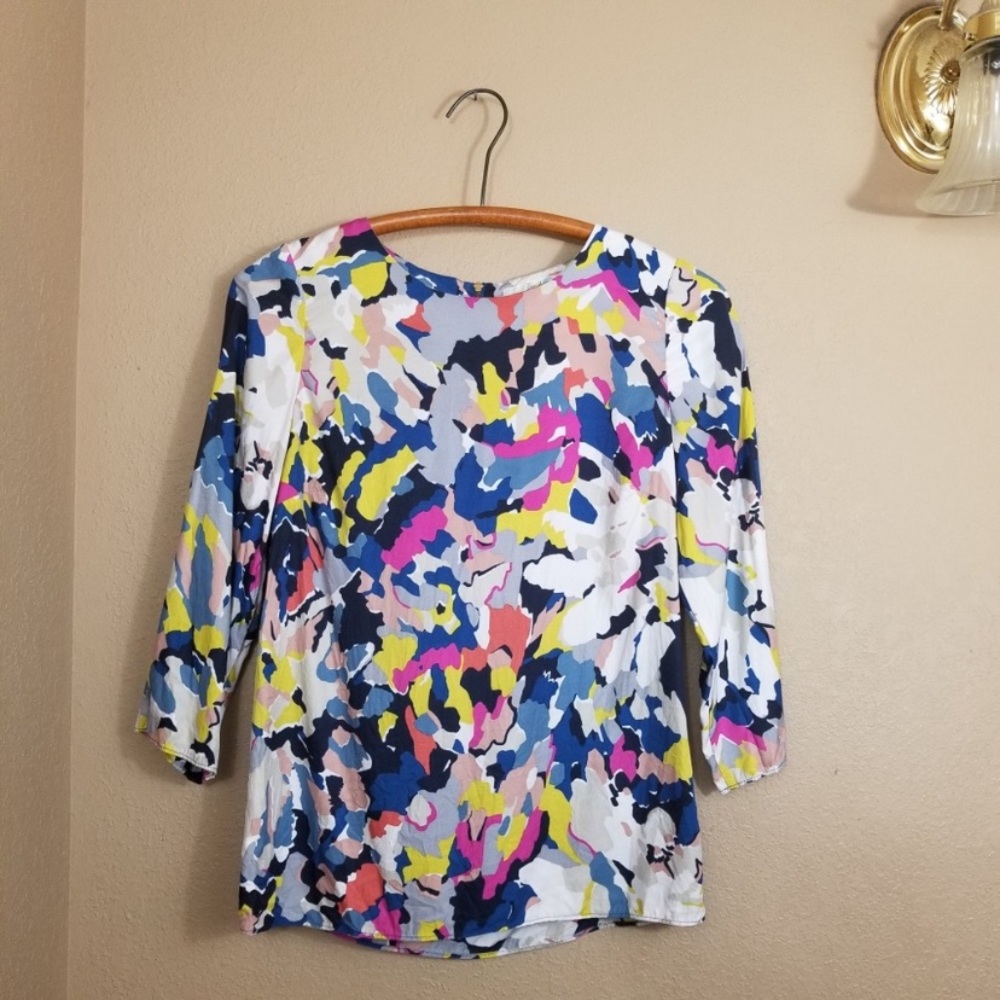 Boden colorful zip back blouse